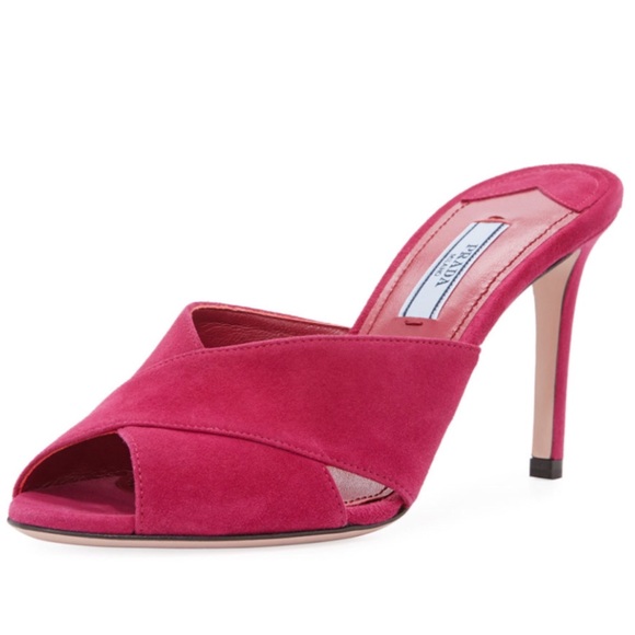 Prada Shoes - NWT Prada Pink Suede Heels